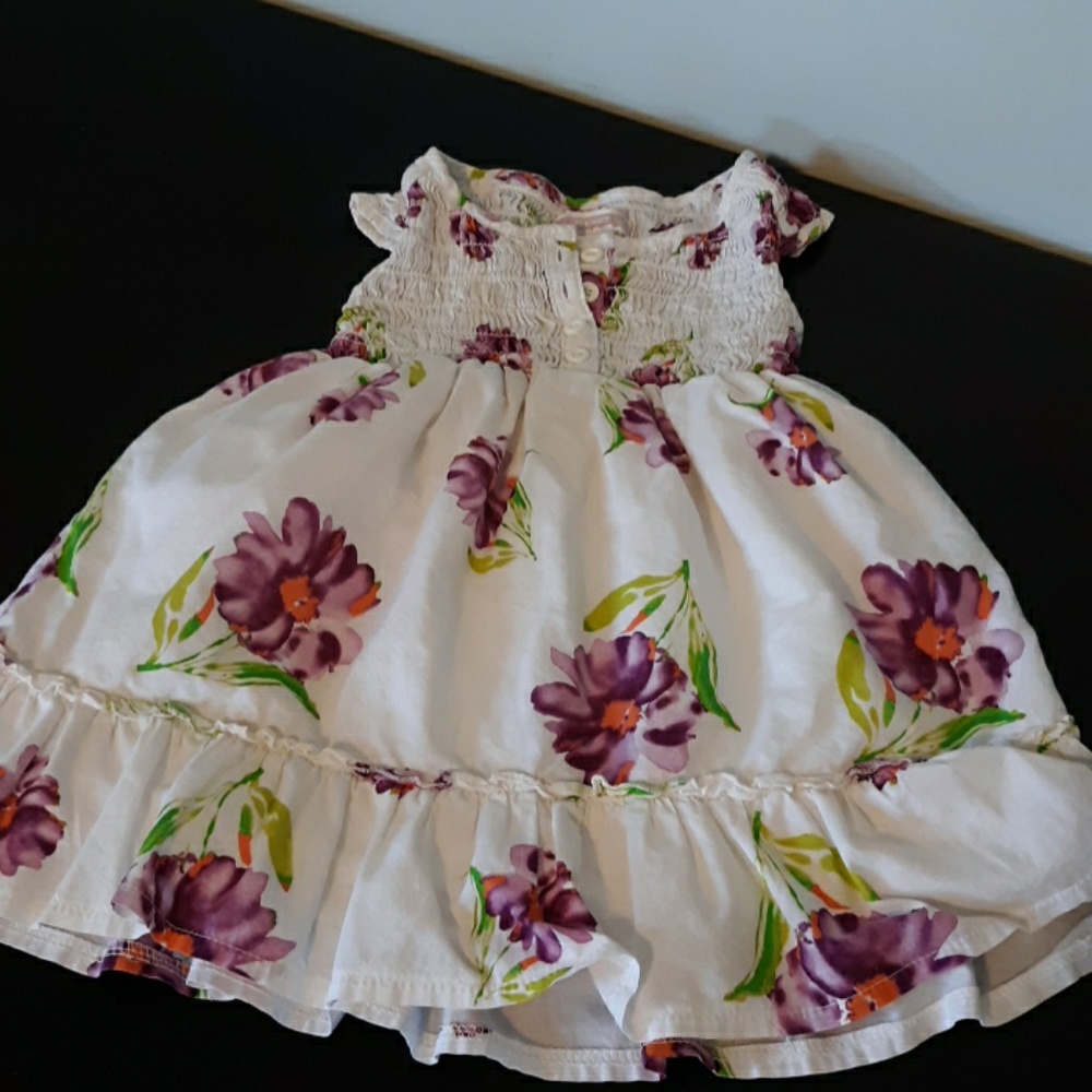 Old Navy Purple Flowers Baby Dress, 6-12 months